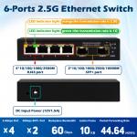4 Port 2.5G Ethernet Switch With 10G SFP+ Uplink Unmanaged Fanless DC12V Wall Mounted for sale