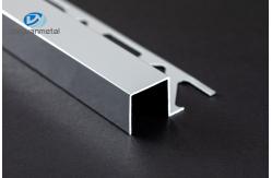 China OEM 6063 Aluminium Tile Trim Chrome Square Edge 8mm 2.5m Length supplier