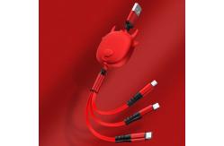 China 3A Multiple 1.20m Fast Charging USB Cables Black Red Or Custom supplier