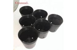 China Durable Injection Molded 0.5L HDPE Plastic Flower Pot Black 9cm Top Diameter supplier