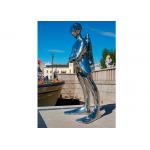 Mirror Polished Life Size Ss Sculpture Diver Sculpture For Outdoor Decoration for sale