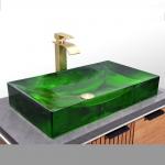 Stunning Glazed Glass Basin Sink 1 Hole Design For Stylish Bathrooms