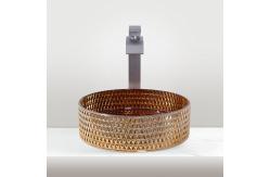 China Smooth Glass Wash Basin With Mounting Hardware Countertop Sink Round Shape supplier