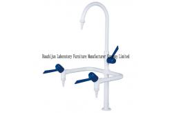 China Gooseneck Laboratory Sink Taps Double Handle Single Hole Brass Serrated Nozzle supplier
