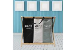 China Thickened Foldable Laundry Hamper Organizer , Durable Bamboo Frame Laundry Basket supplier