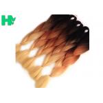 Ombre Natural Synthetic Braided Hair Pieces Afro Wave Tangle Free for sale