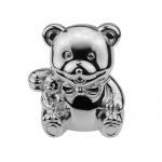 Cute Silver Plated Teddy Bear Coin Bank Die Casting 105*85*118mm for sale