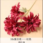 China Wedding simulation flower, three head purple orchid, wedding hall flower, home decoration, silk flower, photography, decoration, bouquet manufacturer