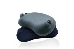 China Grey Inflatable Memory Foam Pillow , High Comfort Inflatable Travel Back Pillow supplier