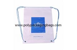 China Biodegradable Frosted CPE Plastic Drawstring Backpack Printing Size Custom supplier