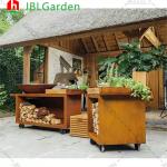 1330*500*1000mm Steel BBQ Grill With Table Wood Charcoal BBQ Grill Weather Proof for sale