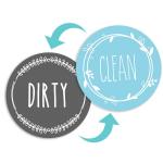 Double Sided Round Circle Dishwasher Magnet Clean Dirty Sign Indicator for sale