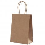 Brown Custom Logo Gift Shopping Kraft Paper Bag With Handle Coffee Delivery Bag for sale