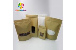 China Customized Tin Tie Coffee Resealable Kraft Paper Bags / 3 Side Seal Pouch supplier