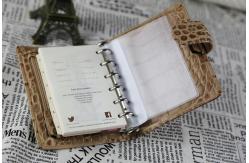 China Exquisite A6 Ring Binder Organizer Easily Transportable High Grade Leather Material supplier
