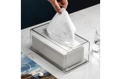 China Rectangular Clear Acrylic Tissue Box For Bathroom Facial Napkin supplier