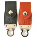 High Speed Leather USB Flash Drive 2.0 3.0 Full Memory 128GB 256GB Embossing Logo for sale