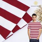High-End Fabric Breathable And Pure Cotton Comfortable Striped Cotton Fabric For T-Shirt for sale