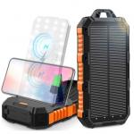 ABS PC Outdoor Wireless 30000mAh Solar Power Bank With Solar Panel for sale