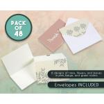 6 Kinds Floral Designs Thanks Greeting Card Various Inner Paper Available