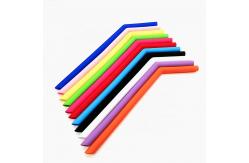 China Custom Foldable Reusable Silicone Drinking Straws Eco Friendly With Cleaning Brush supplier