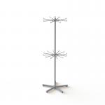 2 Layers Rotating Turntable Display Stand With Round Pegs for sale