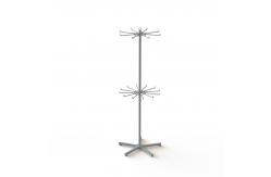 China 2 Layers Rotating Turntable Display Stand With Round Pegs supplier