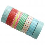 Writable Beautiful Washi Paper Tape , Patterned Paper Masking Tape For Craft Deco