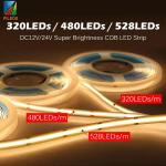 DC12V 24V LED Ribbon Tape Light Strip 480leds 8mm IP20 Dotless Flexible