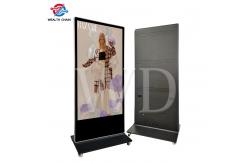 China 75 Inch LCD Standing Advertising Display LG 4K Screen With Movable Wheels supplier