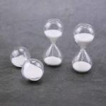 White Mini Hourglass Sand Timer  1 Minutes Shower Timer Hourglass