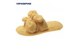 China EUR36 - 41 Womens Plush Bow Fluffy Fur Slipper supplier