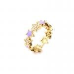 Open 14k Gold Star Ring Adjustable CZ Cubic Zircon Custom