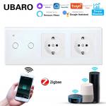 228 X 86 X 35mm Light Switch And Plug Combo CE Vioce Control Switch And Socket Combination for sale