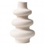 Matte Ceramic Vase with Layered Curve Design for sale