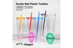 China Double Wall Acrylic  Sublimation Glass Snow Globe Tumbler 24oz supplier