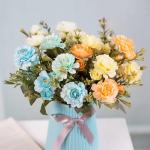 Artificial Flower Bouquets Wholesale Silk Multi Azalea Flower Heads Home Festivals Wedding Decorations Flower Bouquet for sale