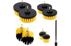 China 9 Piece Cleaning Detailing Power Scrub Brushes With Extended Reach Attachment supplier