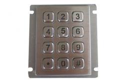 China Illuminated 12 Keys Metal Keypad Customized Blue Backlit 4x3 2.0mm Long Stroke supplier