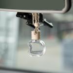 Apple Shape Glass Car Perfume Bottles Essential Oil Diffuser Aromatherapy Car Air Fresher With Wire for sale