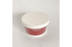 China Single Wall Ice Cream Paper Cup With Lid 4oz 130ml Red Takeaway Containers supplier