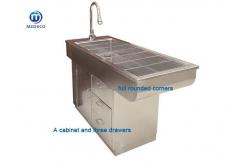 China Two Water Outlets Veterinary Operating Table Stainless Steel Disposal Table supplier
