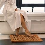 Bamboo Bathroom Supplies Bamboo Shower Floor Mat Non Slip 23.7 X 16 X 1 Inches for sale