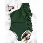 Nylon One Shoulder One Piece Swimsuit UPF50++ for sale