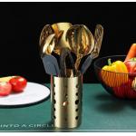 Gold Stainless Steel Spatula Set CU Approved Multiusage Titanium Plating