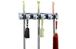 China 5 Position Cleaning Tool Holder 6 Hooks Wall Mount Broom Holder 447g supplier