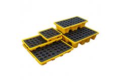 China Yellow Plastic Spill Pallets For Totes Chemical Ibc Tote Spill Containment supplier