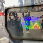 Face Recognition 14μm Smart Temperature Measuring Helmet