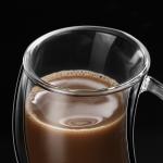 Espresso Double Wall Glass Cup Safe To Touch With Handle Unique Design