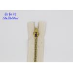 Pants White Heavy Duty Brass Zippers , Customized 6 Inch Separating Zipper for sale